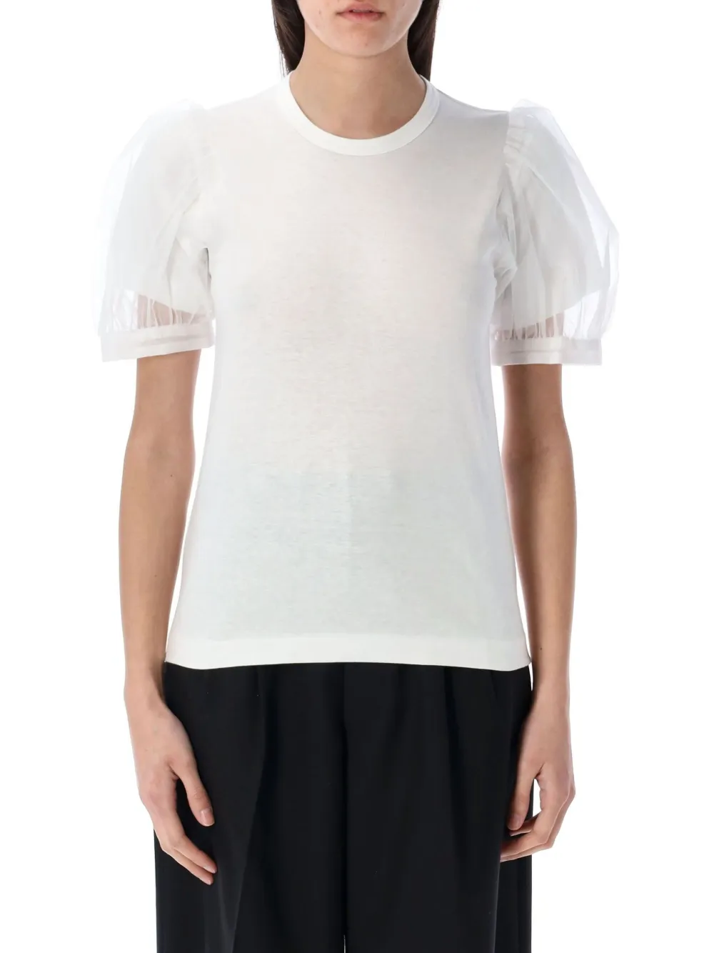 Comme Des Garçons Girl puff-sleeve T-shirt - Bianco