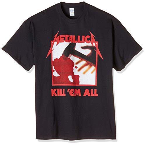 Metallica Kill 'Em All Tracks_Men_Bl_Ts: M T-Shirt, Nero (Nero Nero), M Uomo