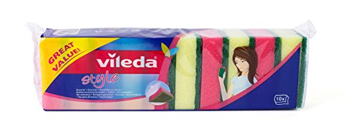 Vileda Abrasivi Style Pack Da 10 Spugne, Spugna, Multicolore, 35X30X31 Cm, 10 Unità