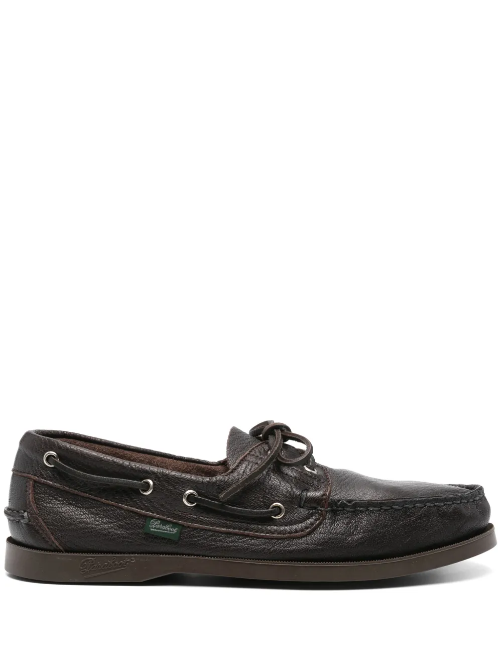Paraboot leather boat shoes - Marrone