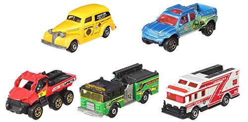 Matchbox - Serie Di Emergenza, Regalo, Confezione Da 5 Pezzi In Scala 1:64, Modellino Di Auto Giocattolo In Metallo Pressofuso Da Collezione