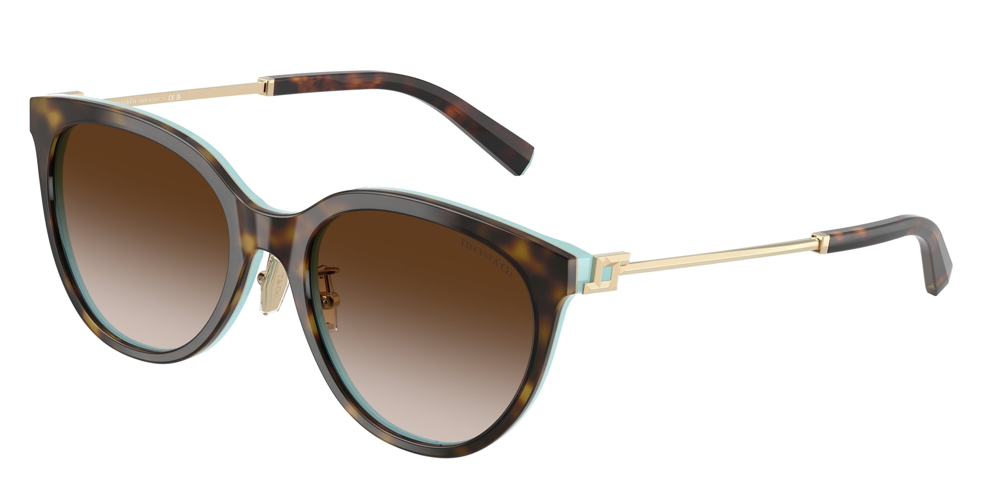 Tiffany Donna Tf4243D  81343B Occhiali Da Sole Acetato Marrone Marrone Rotonda Normale Sfumato