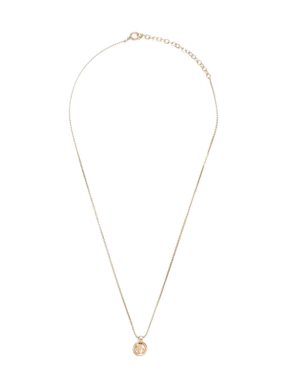 Christian Dior Pre-Owned 1990-2010's Dior letters charm necklace - Oro