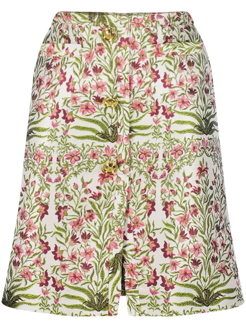 Giambattista Valli Minigonna a fiori jacquard - Bianco