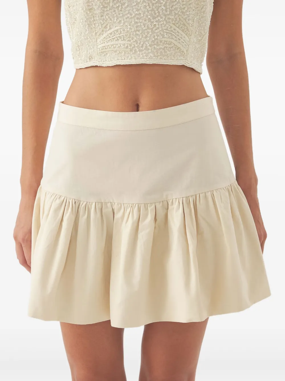 Antik Batik ruffled mini skirt - Bianco
