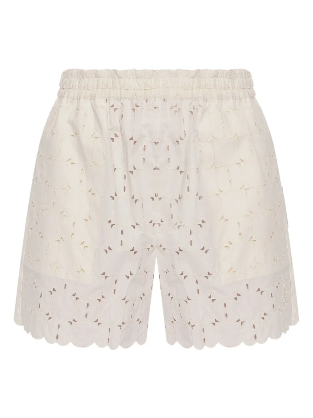 Moncler embroidered shorts - Bianco