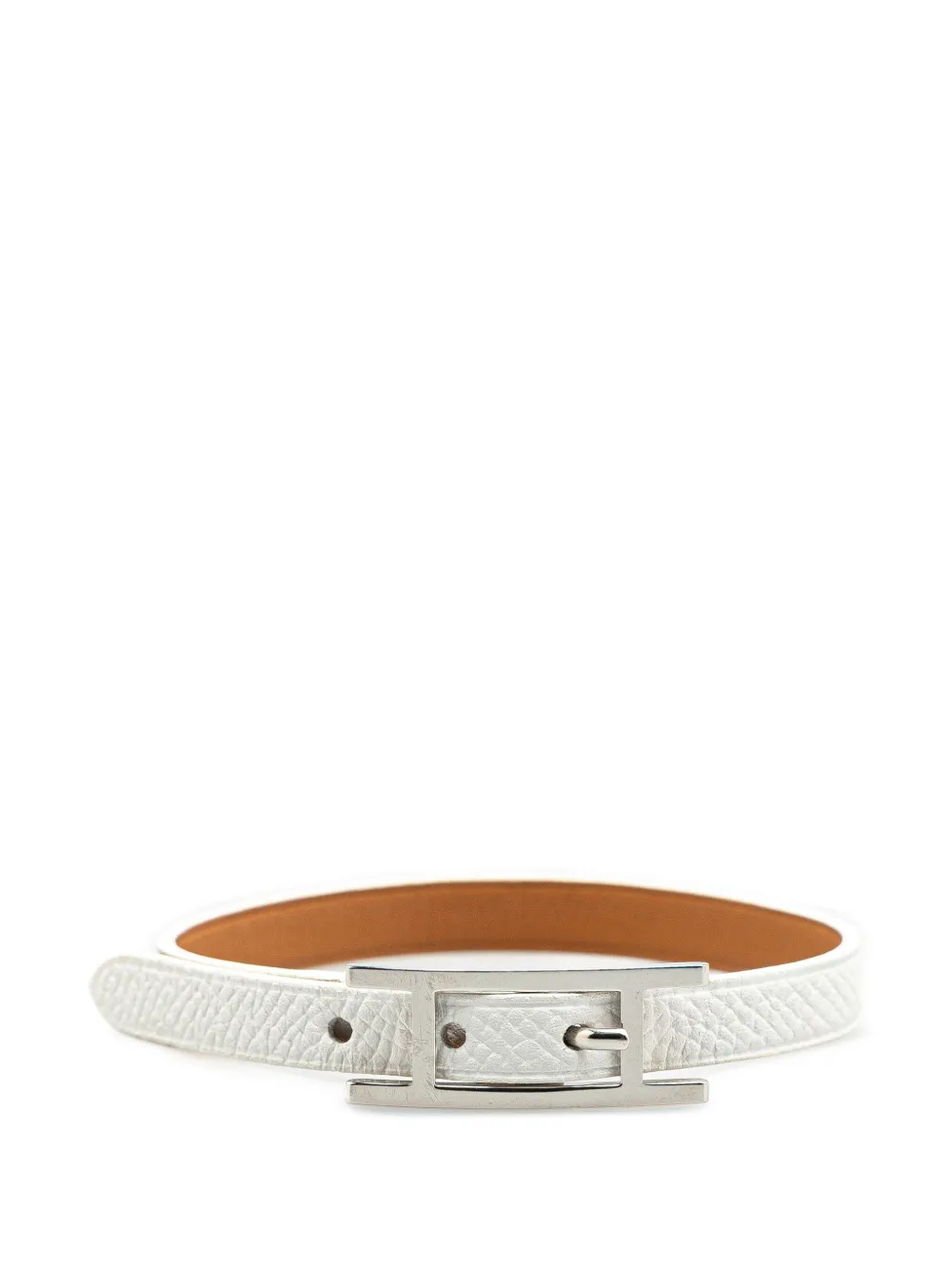 Hermès Pre-Owned 2007 Epsom Behapi Single Tour Bracelet costume bracelet - Bianco