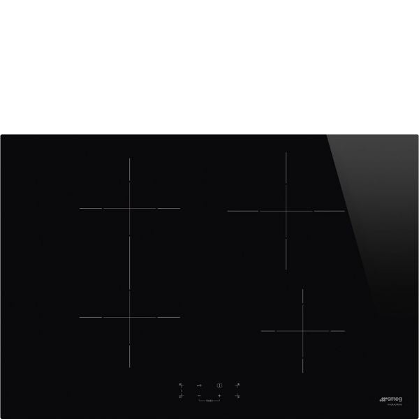 Smeg si1b2742d piano cottura 70cm induzione nero, zona bridge