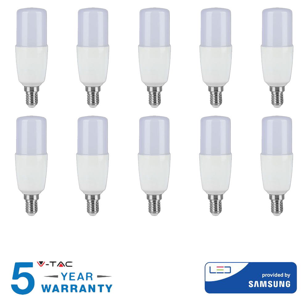 V-tac pro lampadina led chip samsung e14 7,5w bianco freddo 10 pezzi
