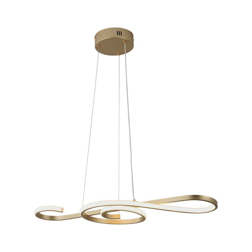 V-tac lampadario led a sospensione 18w in metallo dal design moderno verniciato oro 3000k