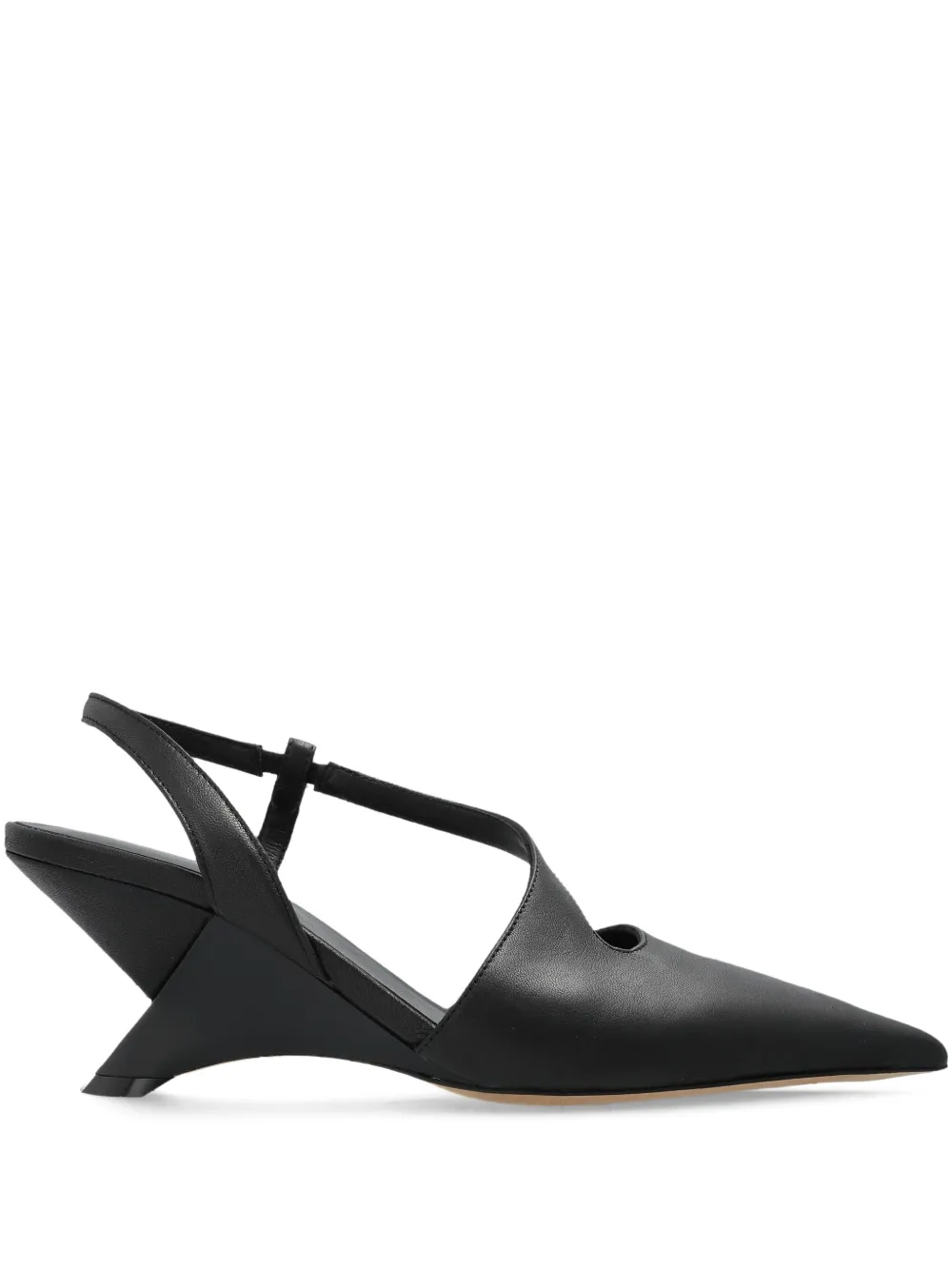 Vic Matie Swan cut out-detail slingback heels - Nero