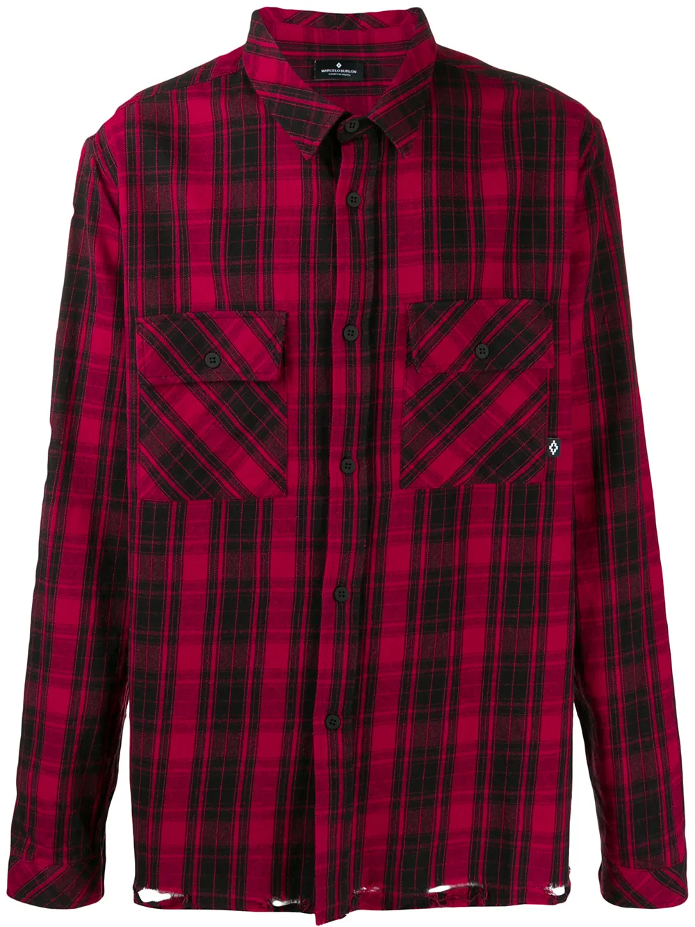 Marcelo Burlon County of Milan Camicia con motivo tartan - Rosso