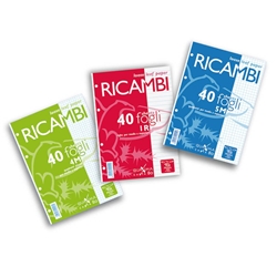 Ricambi forati Pigna - A4 - a quadretti 4 mm 4M - 40 fogli