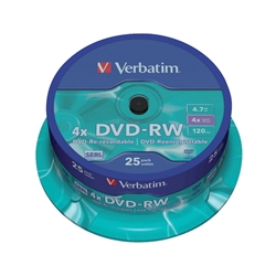 DVD-RW Spindle Verbatim - 4 7 Gb - 4x - conf. 25