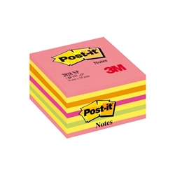 Cubo Foglietti Post-it® Neon - 76x76 mm - rosa - 450 ff