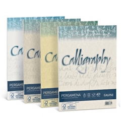 Carta pergamena A4 Calligraphy Favini - 90 g/mq - sabbia - 50 fogli