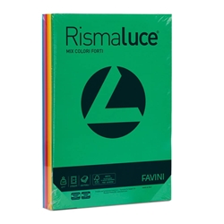 Cartoncino Rismaluce Favini - A4 140 g/mq - assortiti - 200 fogli
