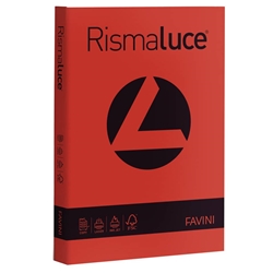 Cartoncino Rismaluce Favini - A4 140 g/mq - rosso scarlatto - 200 ff