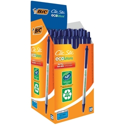 Penna ecologica a scatto Bic ECOlutions Clic Stic-1 mm-blu-conf. 50