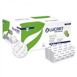 Asciugamani Eco Natural Lucart interfogliati a V-2veli-190strappi-20pz