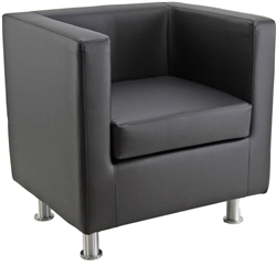 Poltroncina attesa Pragma Unisit - similpelle - nero - PR1/KN