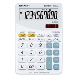 Calcolatrice da tavolo EL-M332B a 10 cifre Sharp - bianco