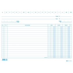 Schede Dare/Avere/Saldo-EdiPro-100 fogli-blu-17x24 cm