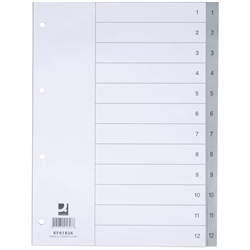 Divisore numerico Q-Connect grigio 22 5x29 7 cm ppl 1-12 KF01826