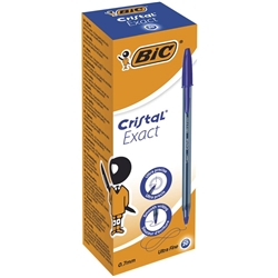 Penna a sfera con cappuccio Bic Cristal® Exact-0 7 mm-blu-conf. 20