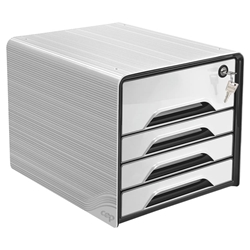 Cassettiera 4 cassetti CEP Smoove Secure 36x28 8x27 1 cm inserti neri