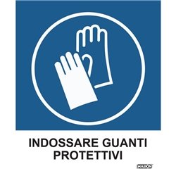 Adesivo Markin "Indossare guanti protettivi"-12 5x15 2 cm-conf. 2
