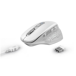 Mouse ergonomico Wireless Trust OZAA-Bluetooth USB A 2.0-bianco