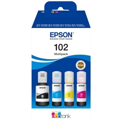 Originale Flacone Epson 102 EcoTank-inkjet-4 colori-conf. 4-C13T03R640