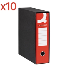 Registratori a leva Q-Connect-commerciale-dorso 8-rosso-conf. 10