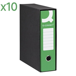 Registratori a leva Q-Connect-commerciale-dorso 8-verde-conf. 10