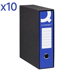 Registratori a leva Q-Connect-protocollo-dorso 8-blu-conf. 10