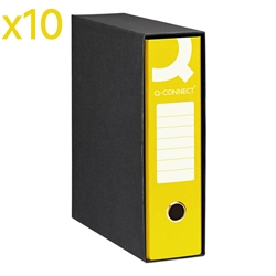 Registratori a leva Q-Connect-protocollo-dorso 8-giallo-conf. 10