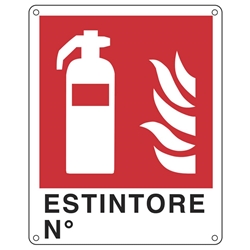 Cartello antincendio-25x31 cm-"Estintore N°"