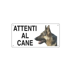 Cartello informativo 25x12 5 cm-"Attenti al cane"