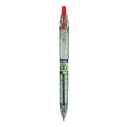Penna a sfera a scatto Pilot Ecoball B2P-ricaricabile-punta 1 mm-rosso