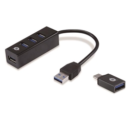 Hub USB 3.0 con adattatore USB-C Conceptronic 4 porte nero