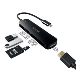 Hub USB Nilox 5 porte nero