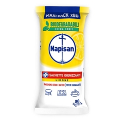 Salviette igienizzanti bio - Napisan - limone - conf. 80 salviette
