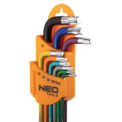 Set chiavi tampertorx TT10-TT50 con foro  9 pezzi  acciaio S2