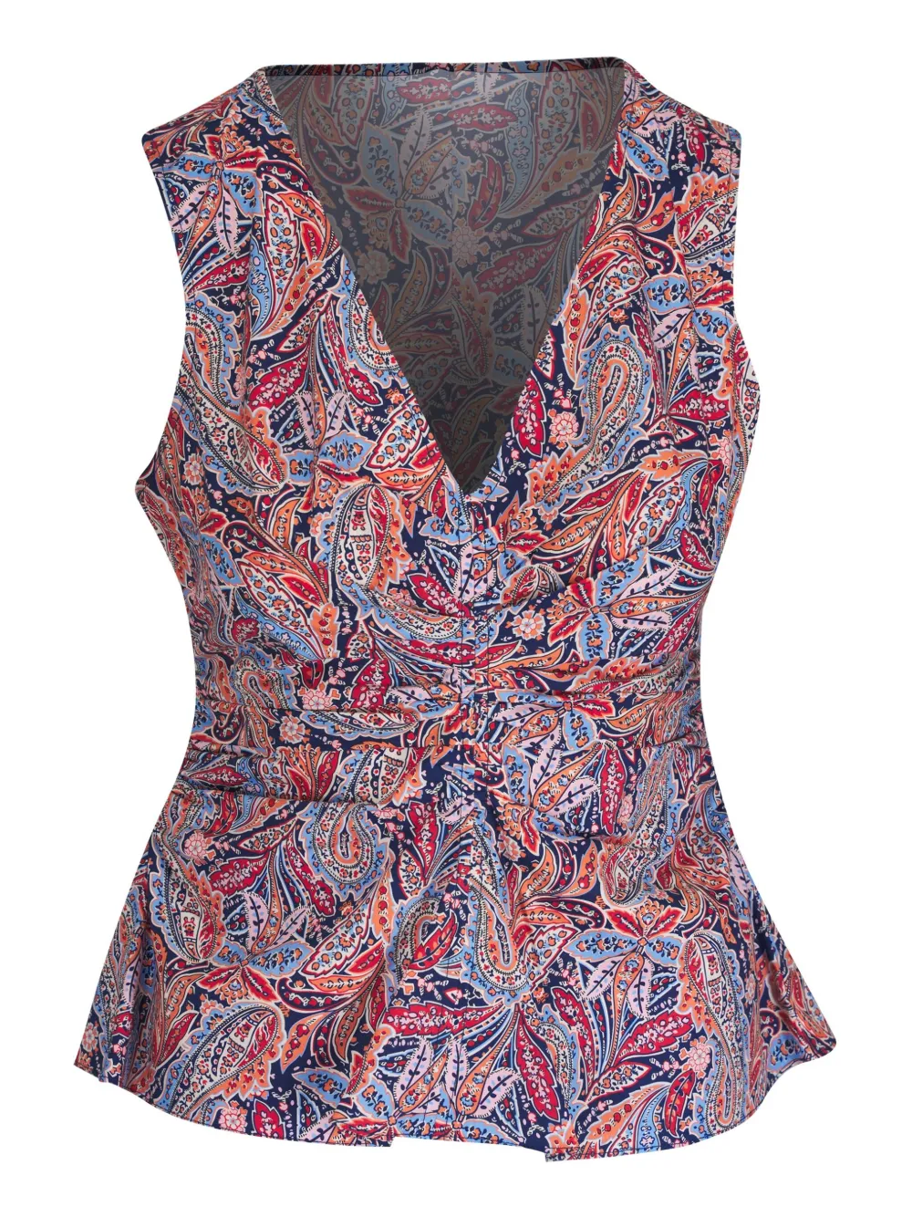 Veronica Beard paisley-print peplum top - Blu