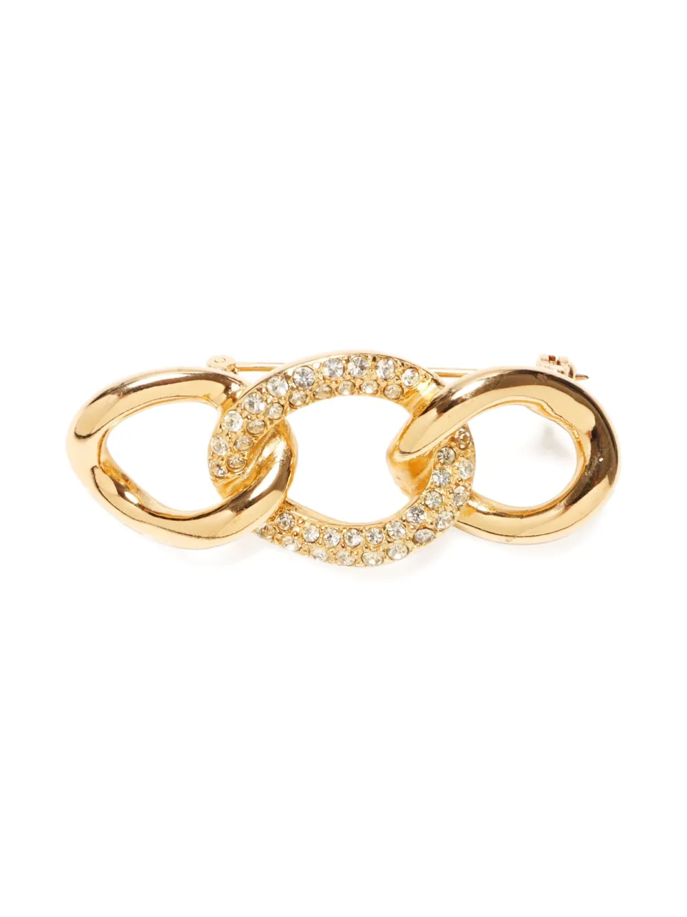 Christian Dior Pre-Owned 1990-2010 rhinestone-embellished brooch - Oro