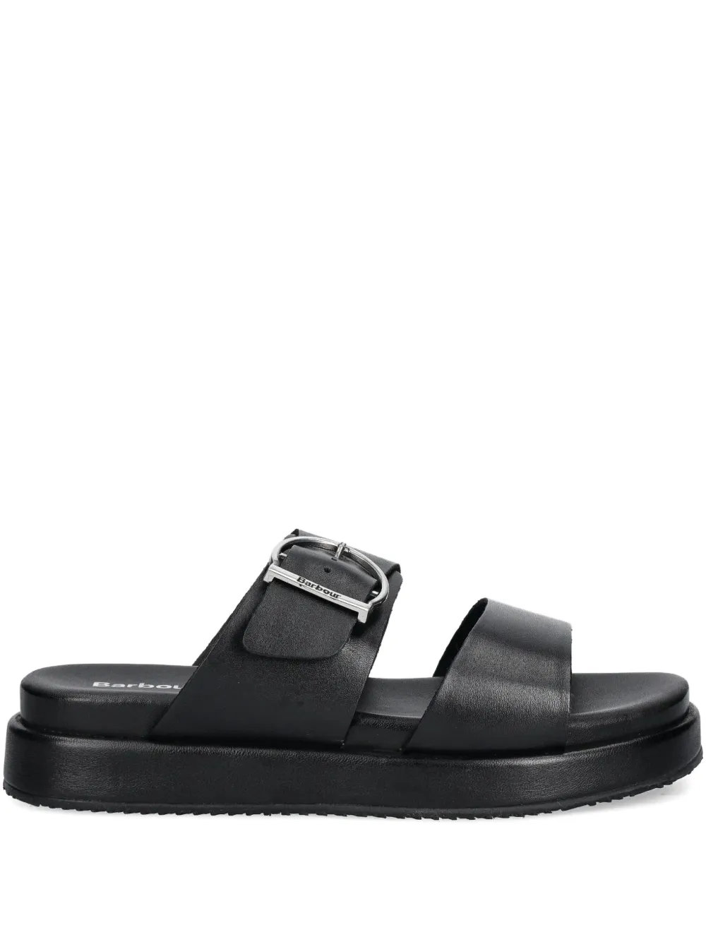 Barbour leather slides - Nero