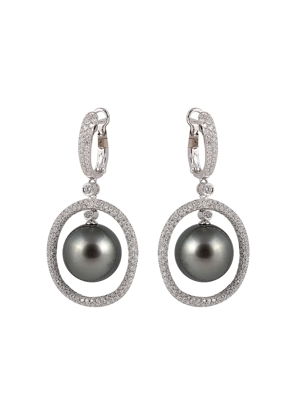 Yoko London 18K white gold pearl and diamond earrings - Argento