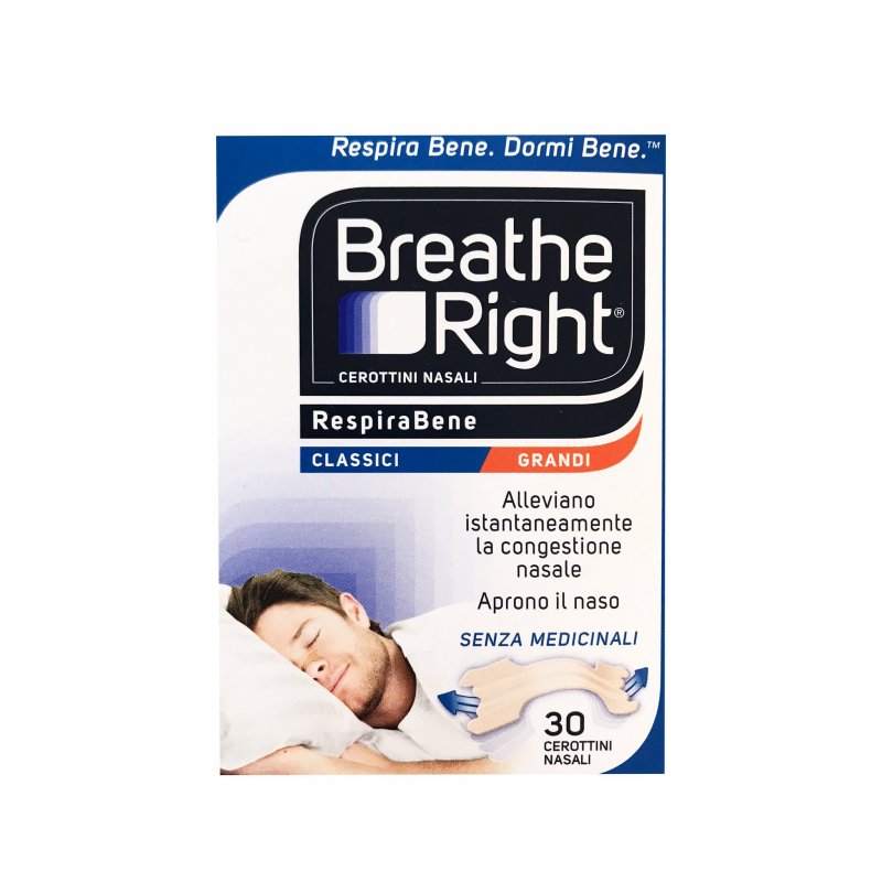 Breathe Right® Cerottini Nasali Classici Grandi 30 Pezzi