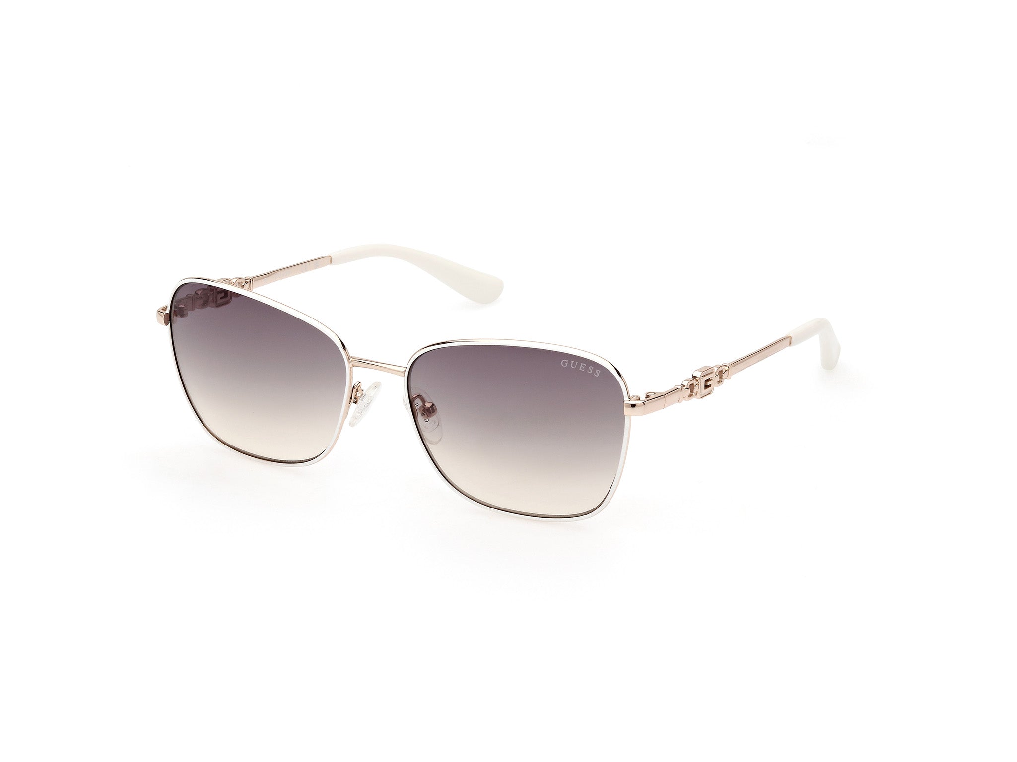 Guess Donna Gu7884 21P Occhiali Da Sole Metallo Bianco Verde Farfalla Normale Sfumato